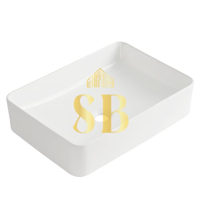 White above-counter washbasin